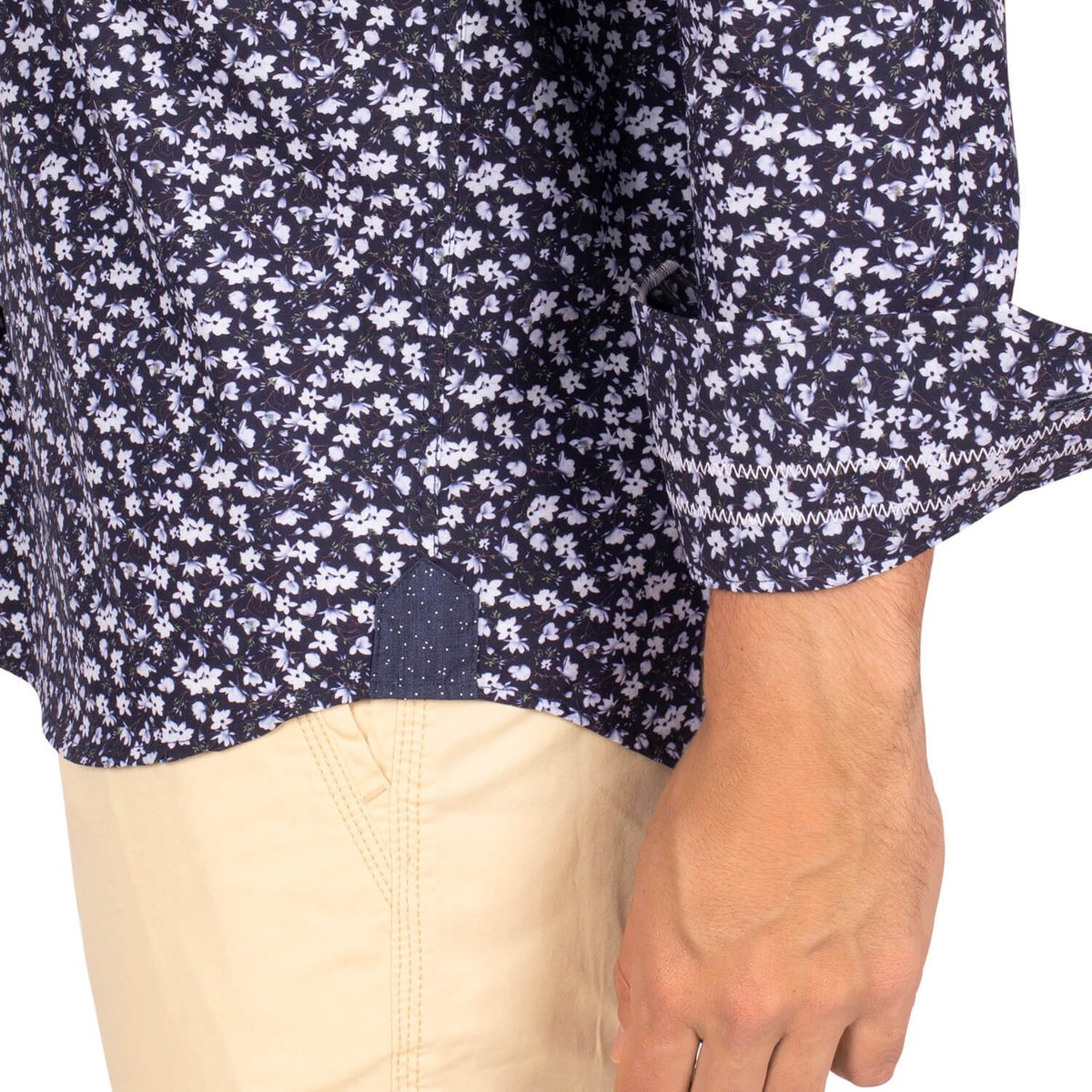 Chemise liberty FLEURS navy x blanc, SHILTON