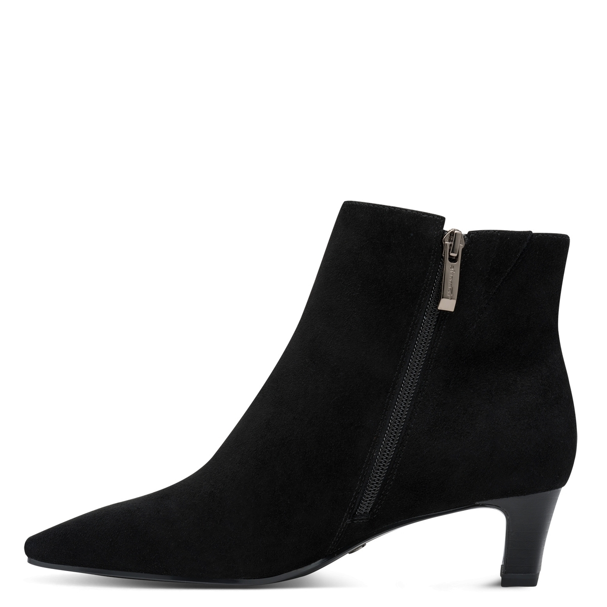 Bottine en cuir noir, TAMARIS