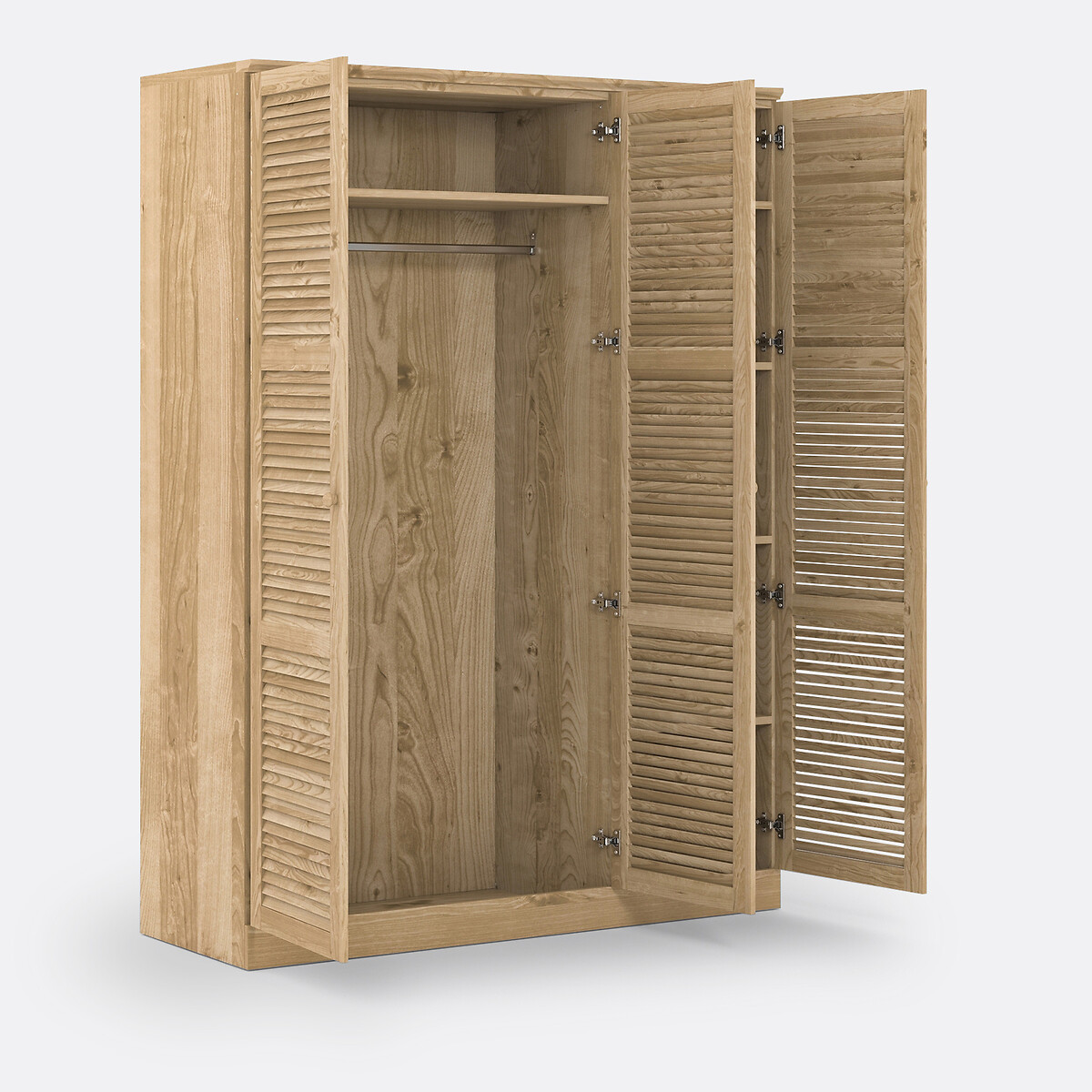 Mayor 3-Door Wardrobe untreated light wood, SO'HOME