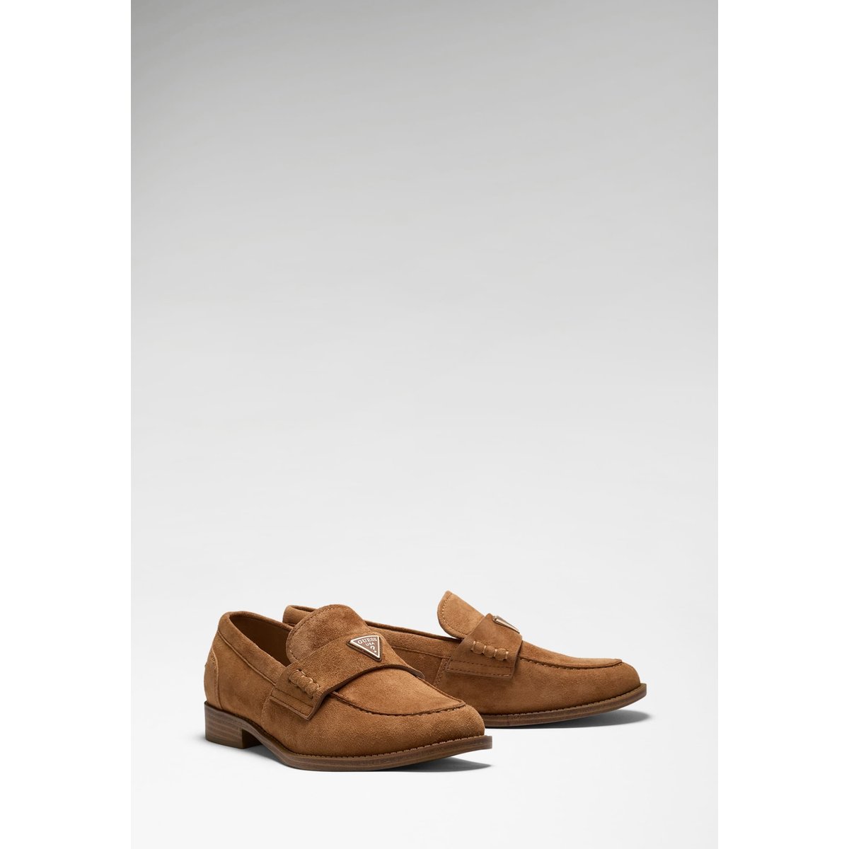 Mocassin En Cuir Véritable Beliso marron, GUESS
