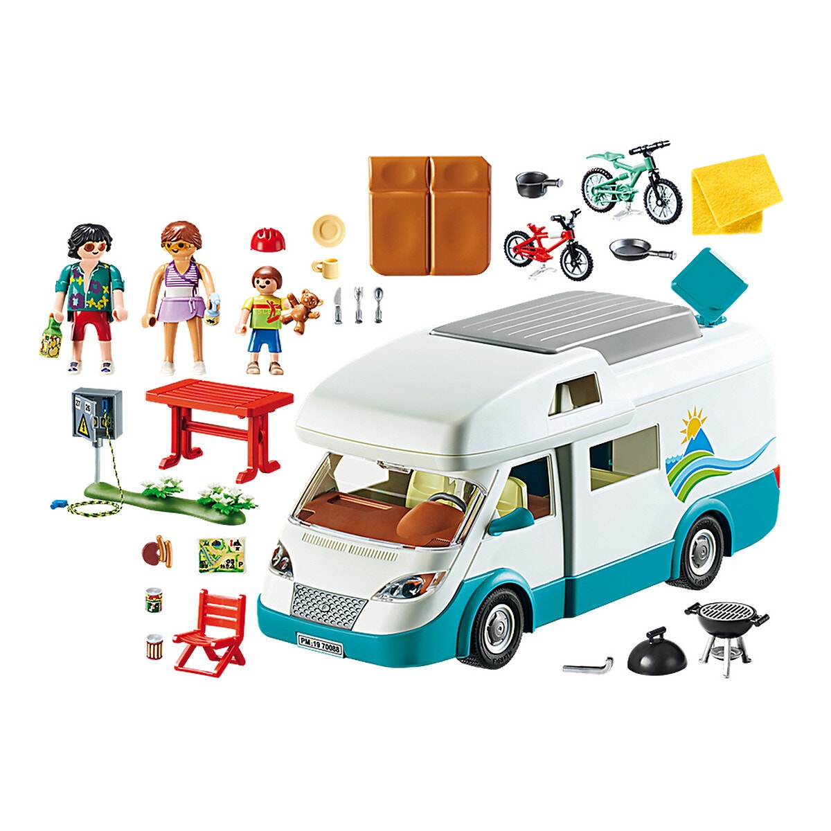 Famille et camping-car 70088 multicolore, PLAYMOBIL