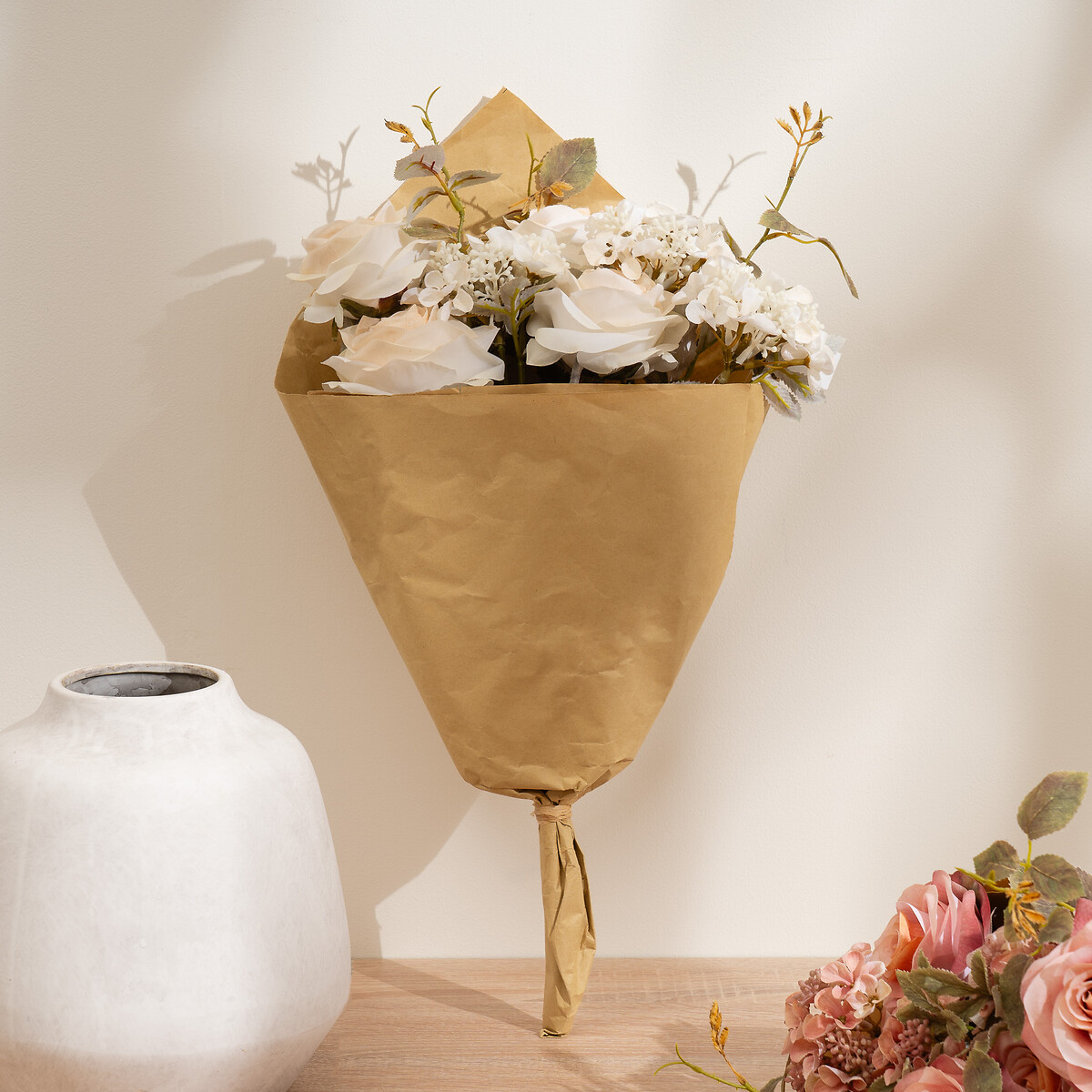 55cm Cream Rose Bouquet cream, SO'HOME