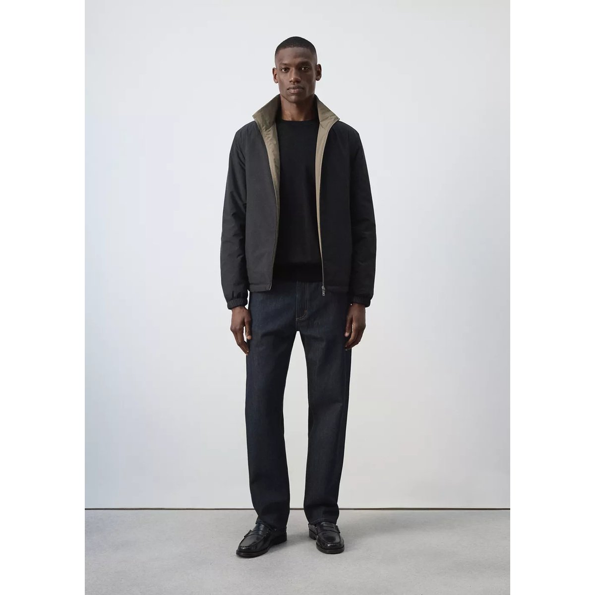 Reversible quilted water-repellent reversible jacket noir, MANGO MAN