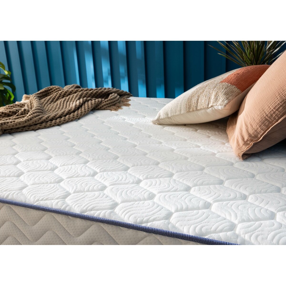 Set materasso arrotolato e rete kit Keep Smiling bianco/blu notte , MERINOS