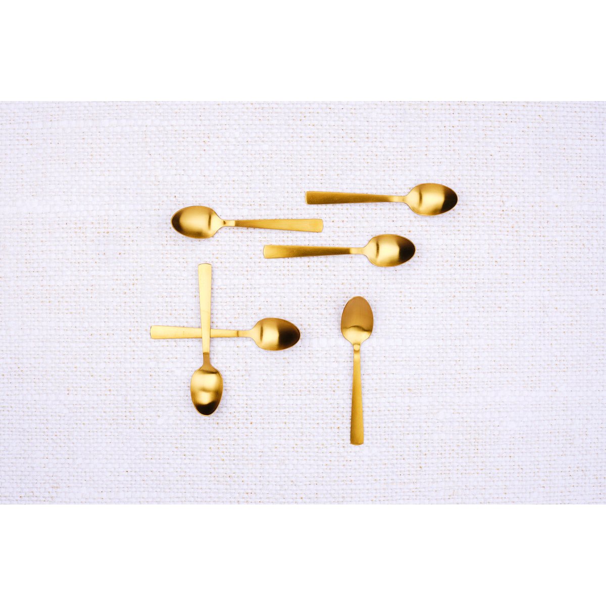 Lot de 6 petites cuillères en inox, NUDE doré mat, BJORN