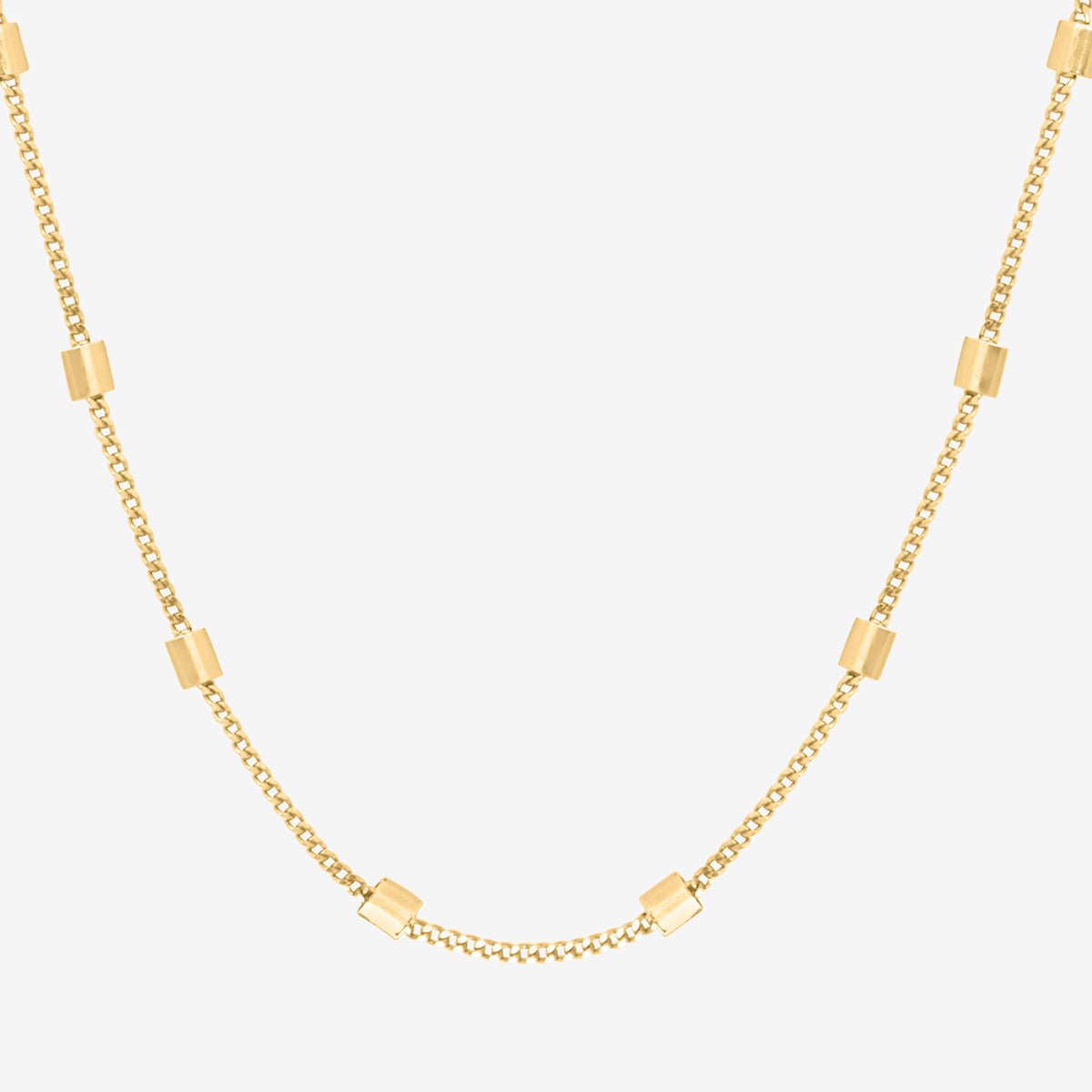 Collier doré chaine simple - carre doré, CAROLINE NAJMAN