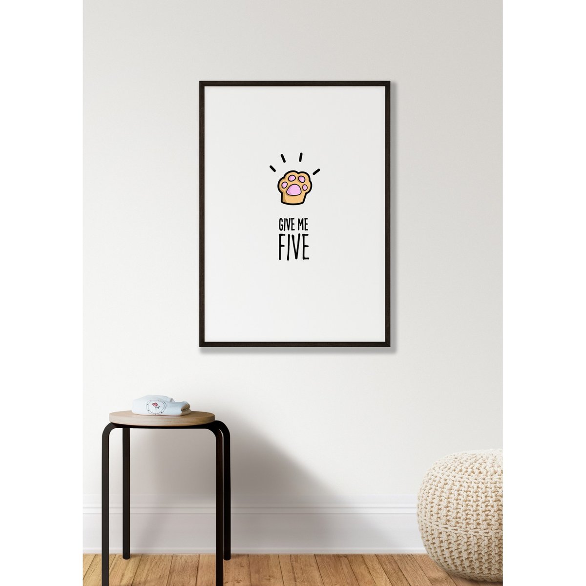 Affiche Give me five blanc, L'AFFICHERIE