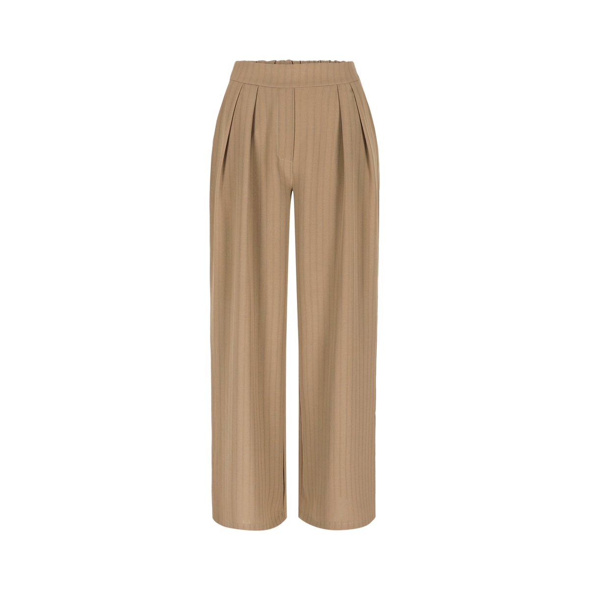 Pantalon ample à rayures taupe, LOLALIZA