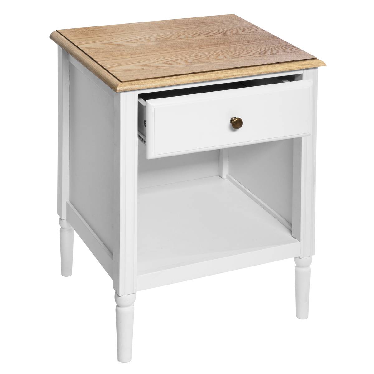 Table de chevet 1 tiroir SOLEN blanc, ATMOSPHERA