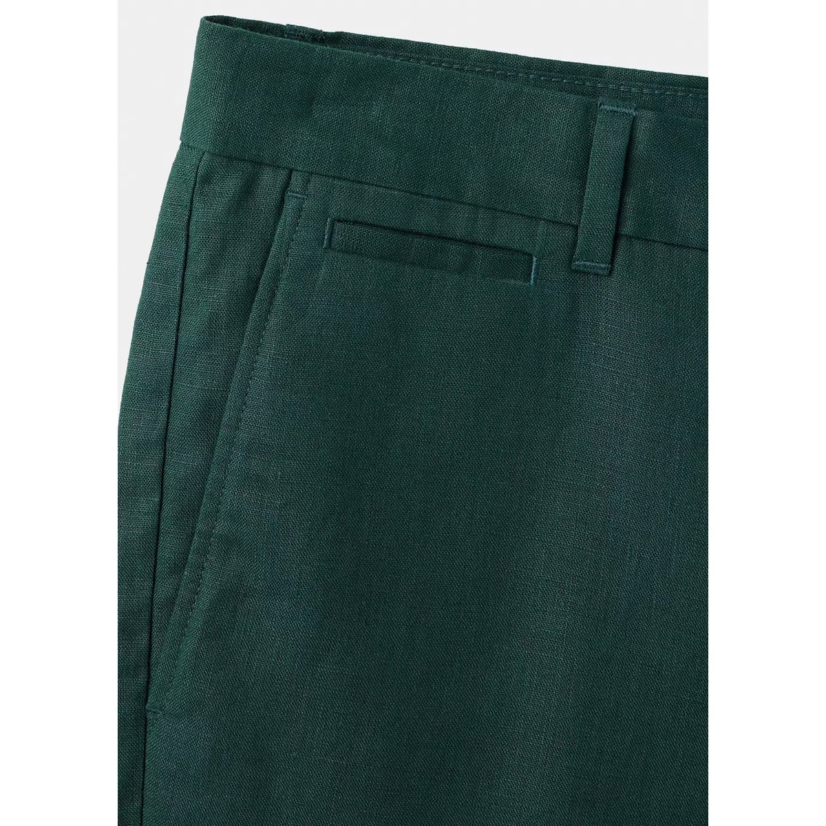 Bermuda regular-fit 100 % lin vert foncé, MANGO MAN