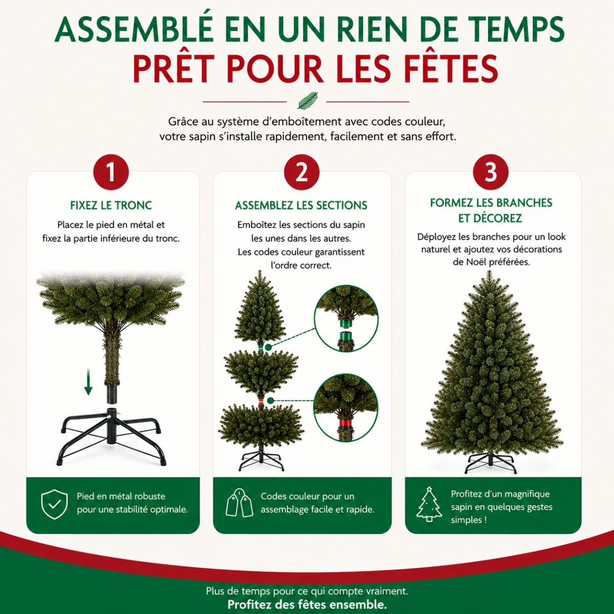 Sapin de Noël artificiel H230 cm FOREST FROSTED vert, TRIUMPH TREE