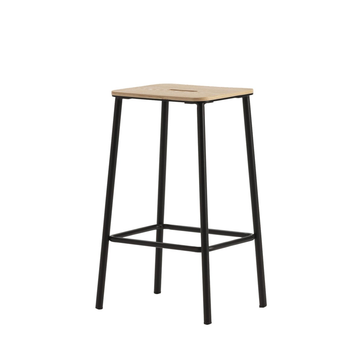 Lot de 2 tabourets de bar en bois et métal H65cm- NOKI noir, DRAWER