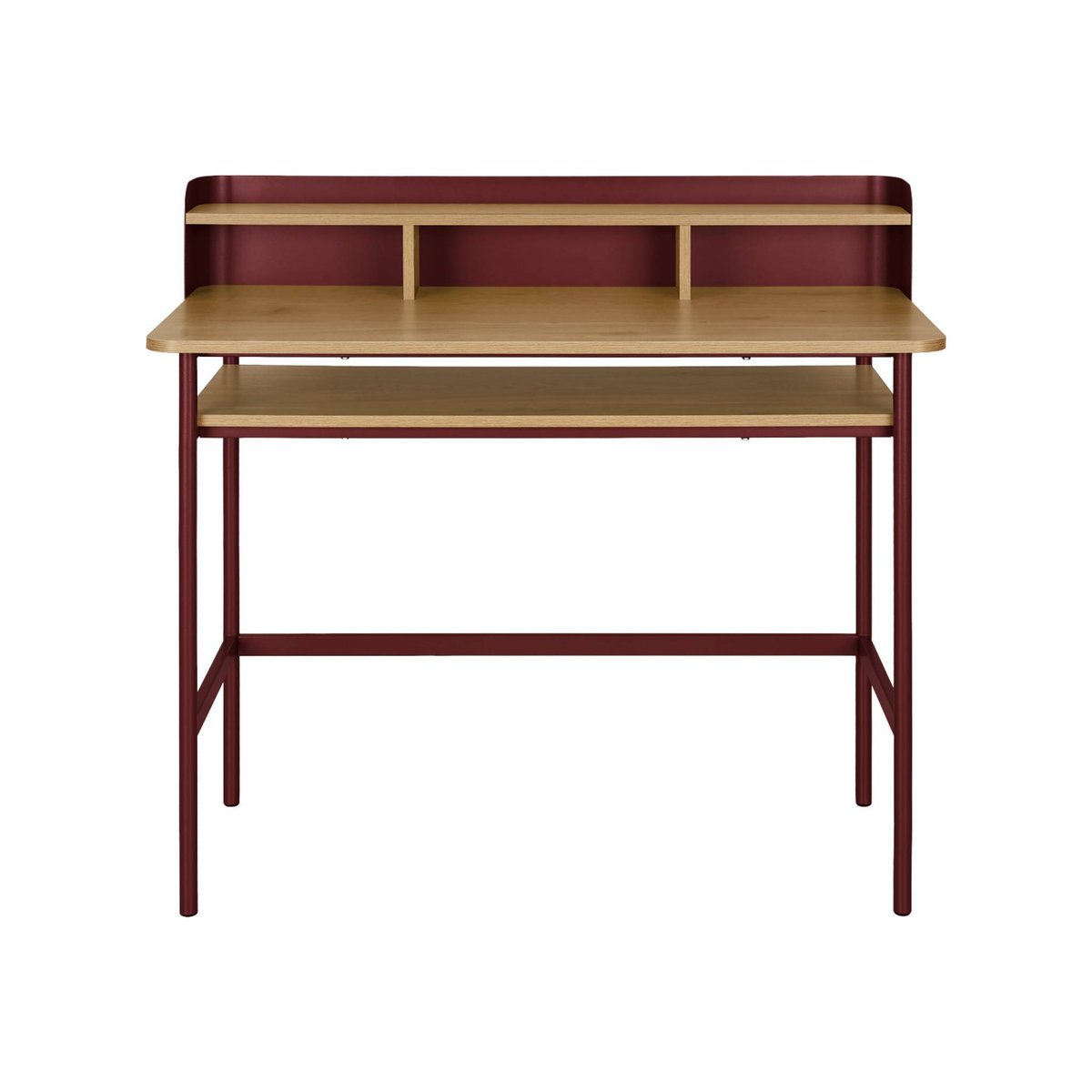 Bureau métal et décor bois 3 niches MOLTO beige, SWEEEK