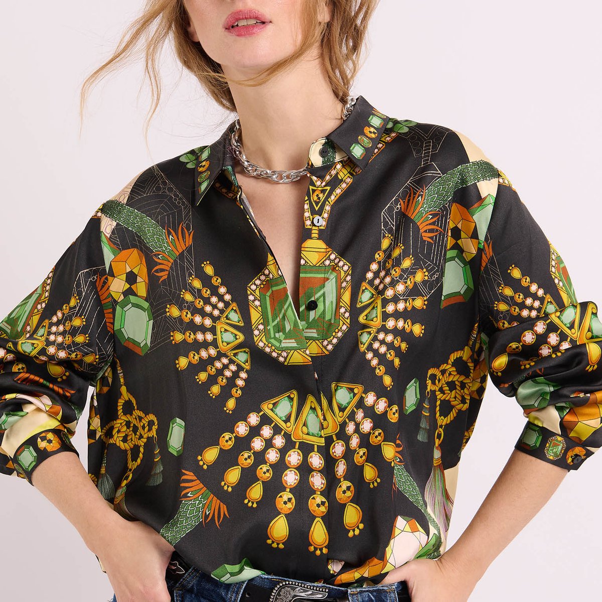 Chemise à motifs BONAVENTURE DIAMONDS noir, WILD