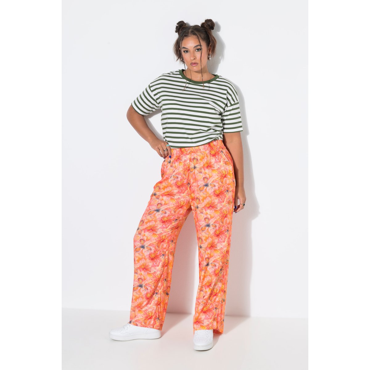 Pantalon palazzo, jambe large orange, STUDIO UNTOLD