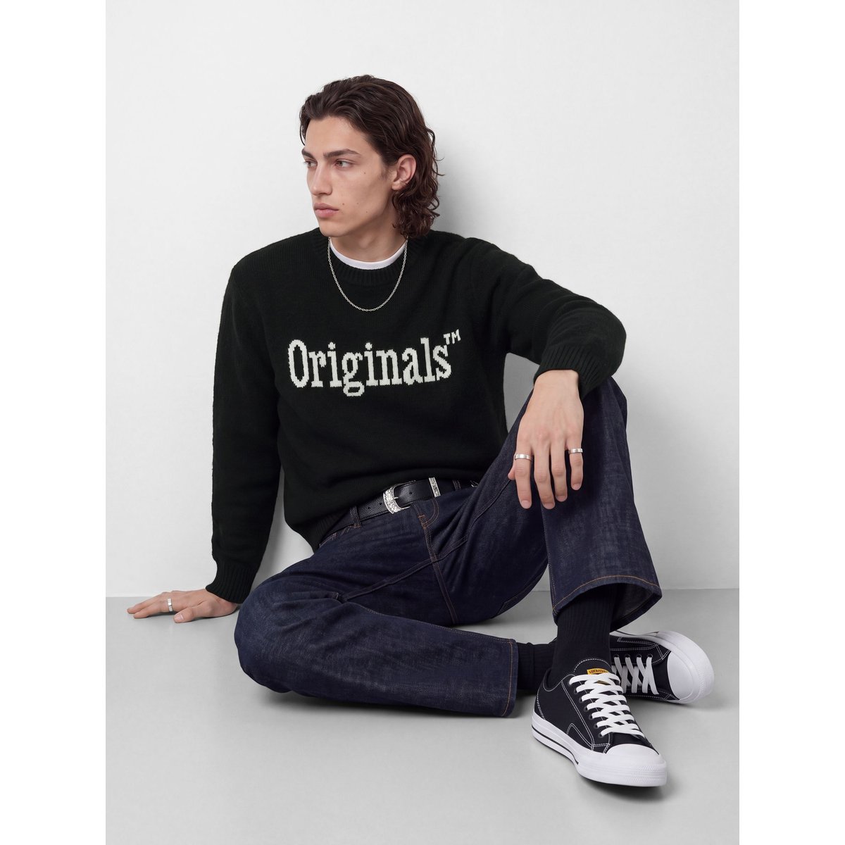 Pull En Maille black 1, JACK & JONES