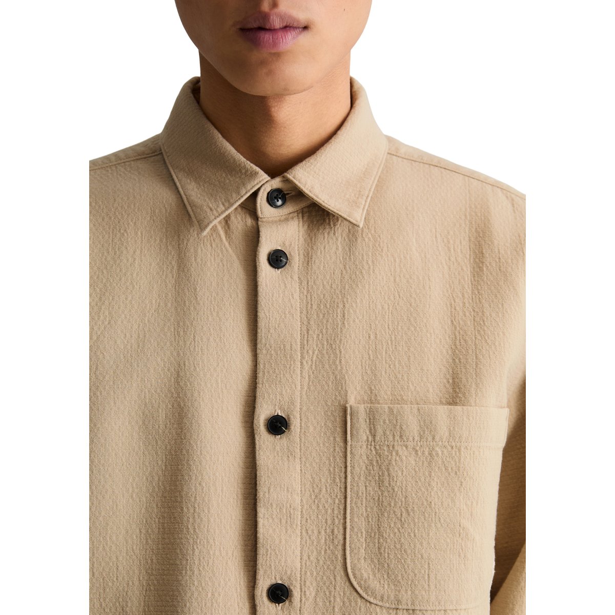 Chemise regular avec une structure fine beige, MARC O’POLO DENIM