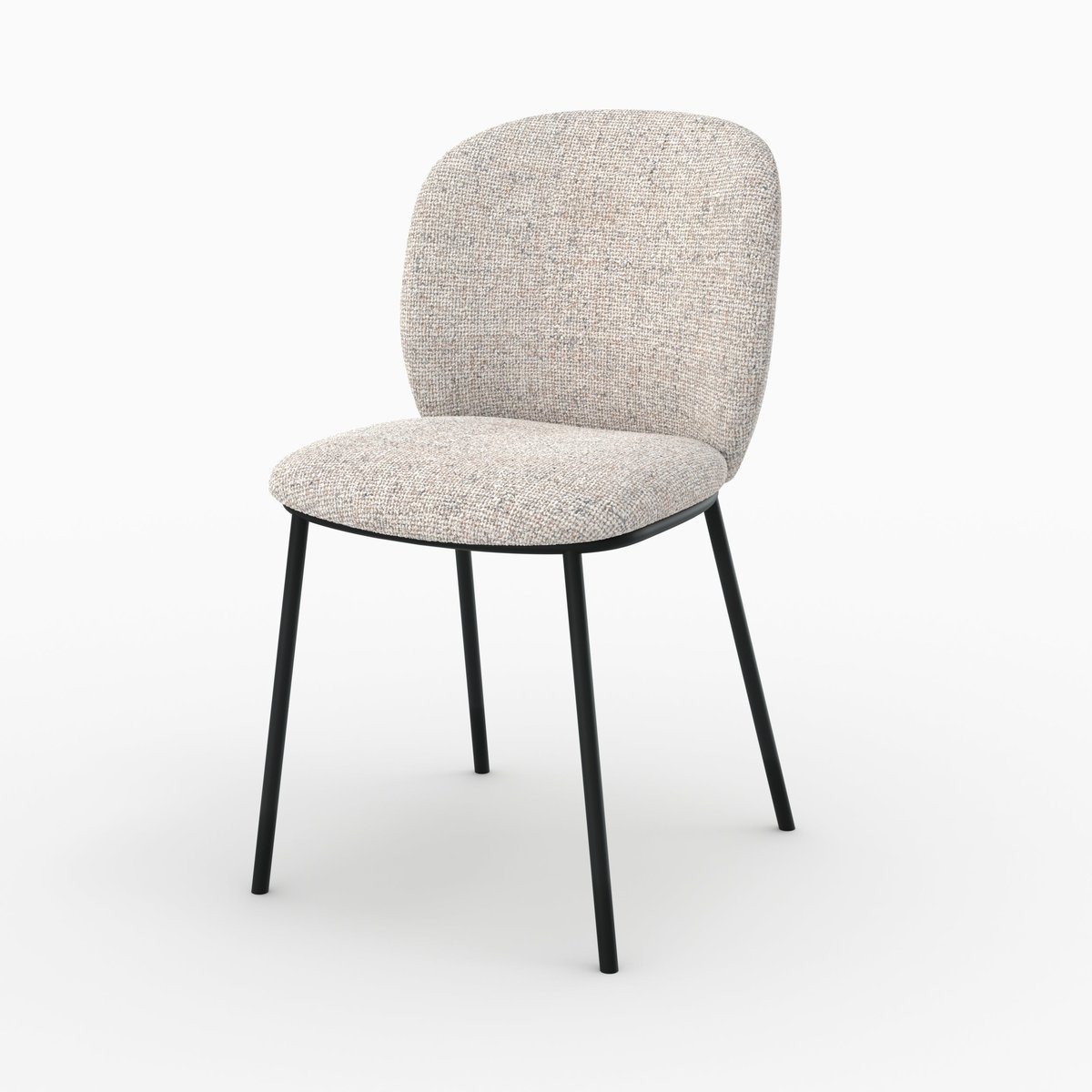 Lot de 2 chaises en tissu chiné - ADÈLE beige chiné, MAISON PAVANE