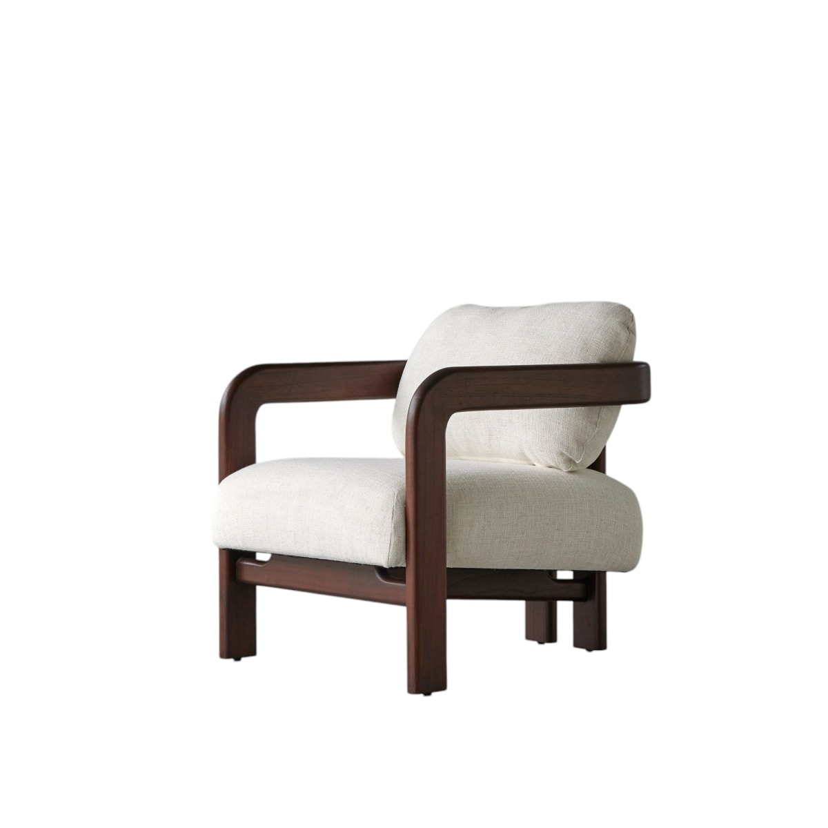 Fauteuil en Tissu massif, CHARLIE beige, TIKAMOON