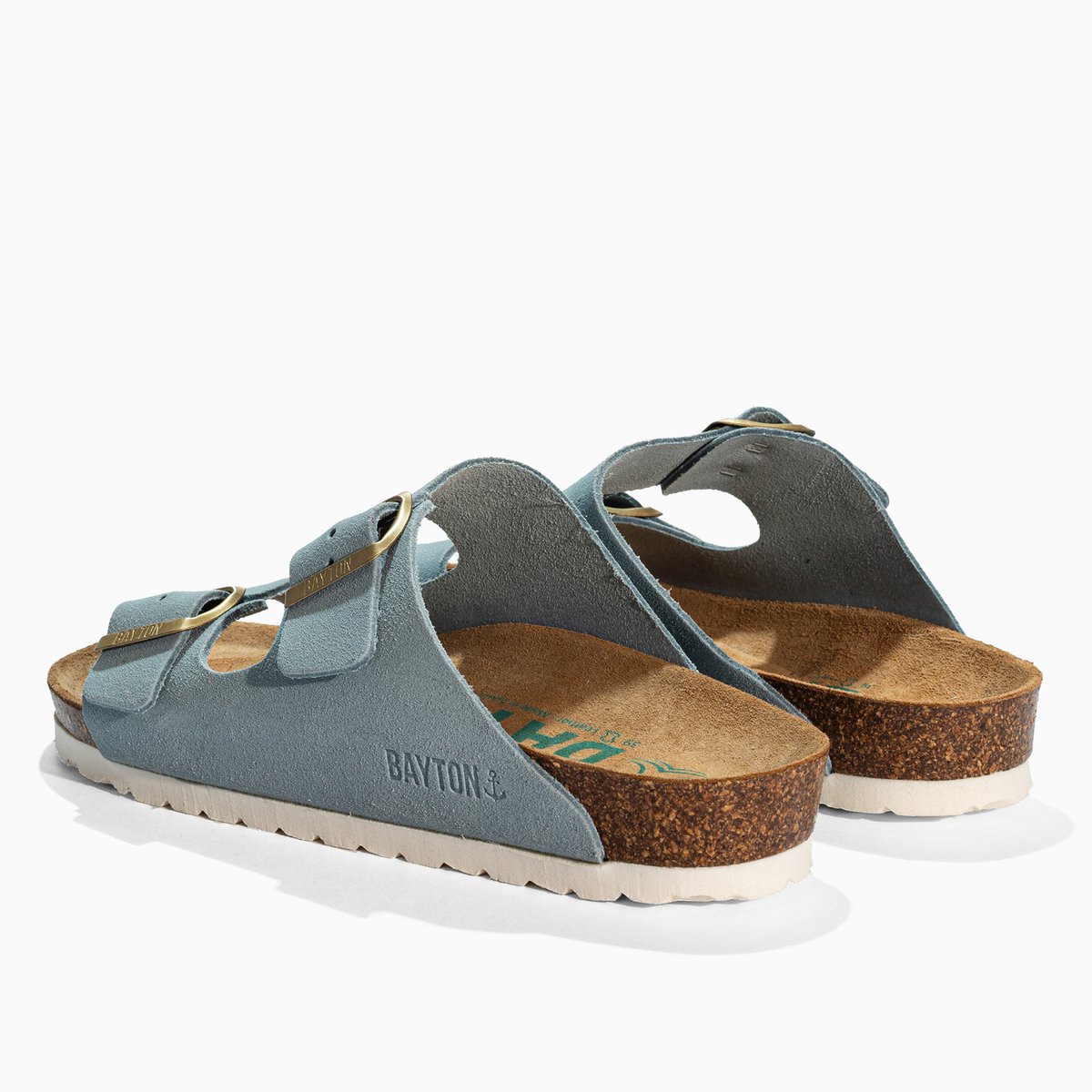 Sandales en cuir suedé ATLAS bleu celeste, BAYTON