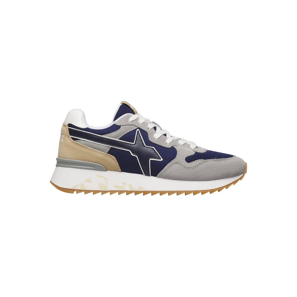 Sneakers en tissu technique et en daim YAK-M. gris-marine, W6YZ