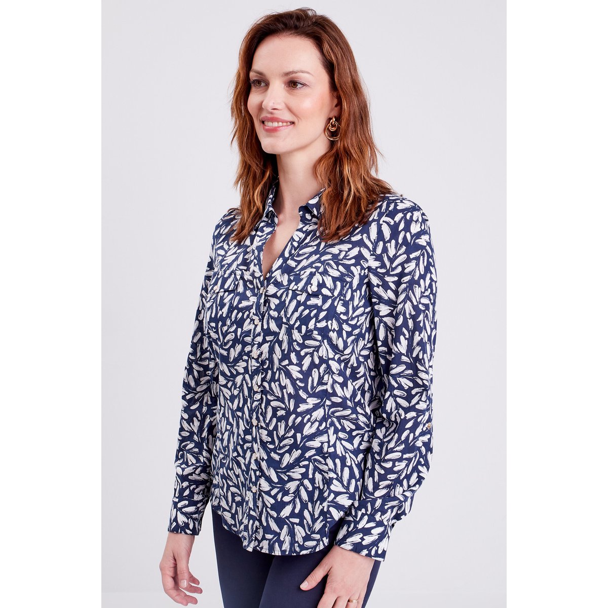 Chemise manches longues bleu foncé, BREAL