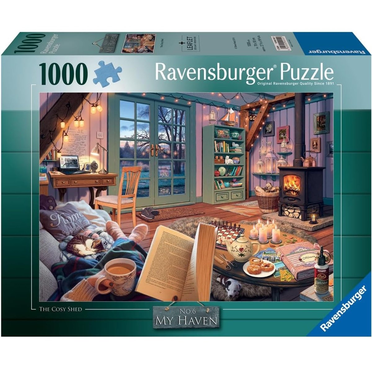 Puzzle Le cabanon cosy 1000 pcs vert, RAVENSBURGER