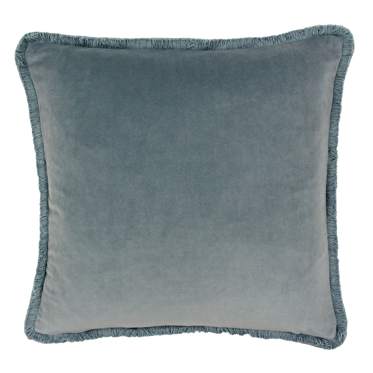 Freya Cotton Looped Fringe Filled Cushion 45x45cm duck egg blue, PAOLETTI