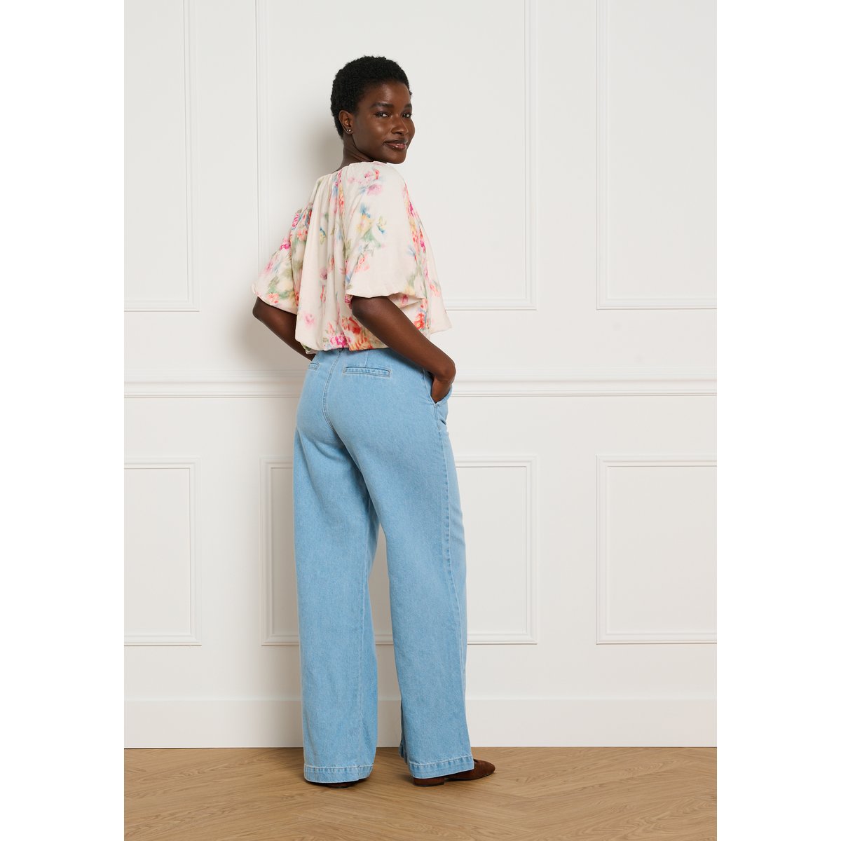 Jean large fluide blue bleached, LOLALIZA