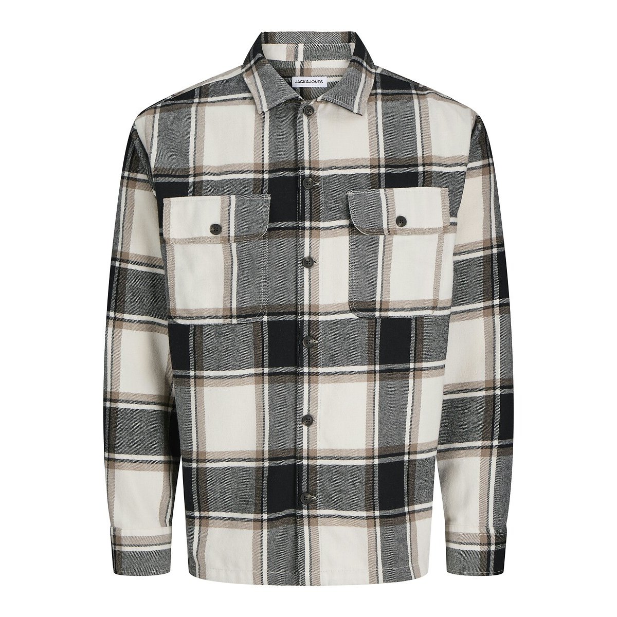 Surchemise relaxed fit carreaux noir, JACK & JONES