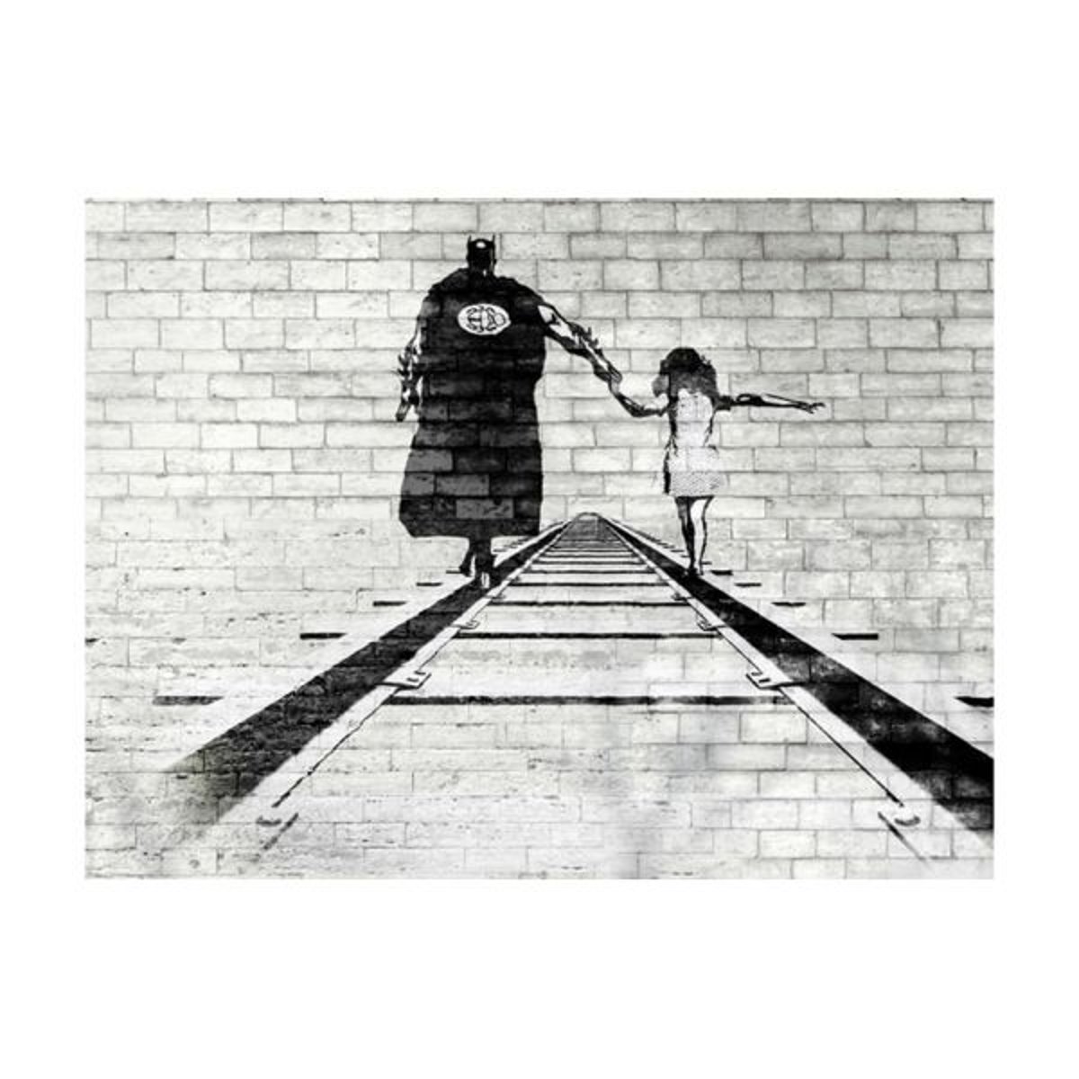 Papier peint intissé panoramique Street art Super-héros noir, EDEN