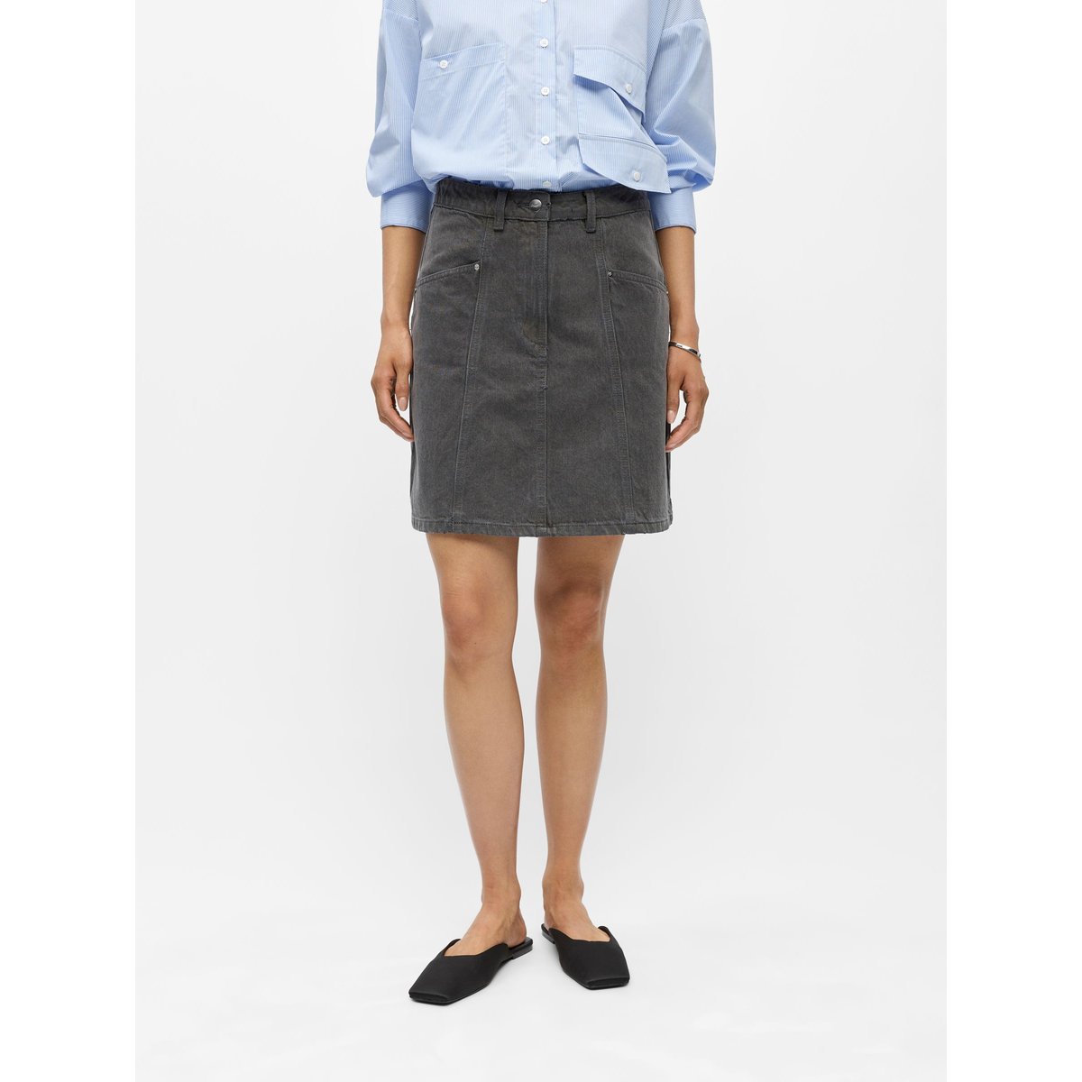 Jupe En Jean gris - grey denim1, OBJECT