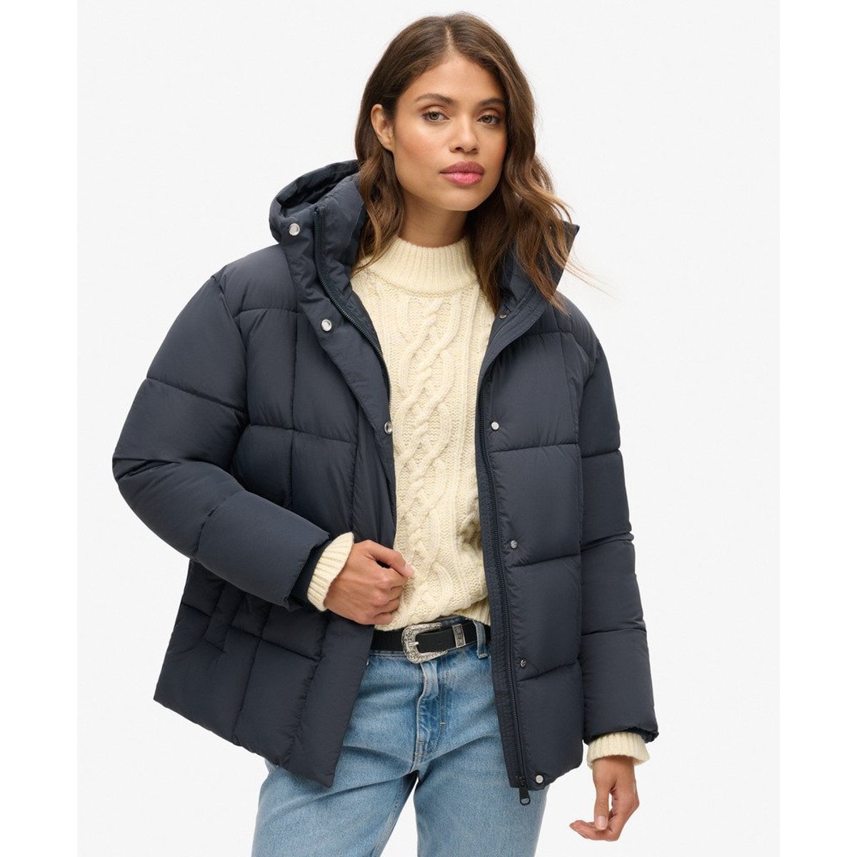 Manteau rembourré Montpellier bleu marine éclipse, SUPERDRY