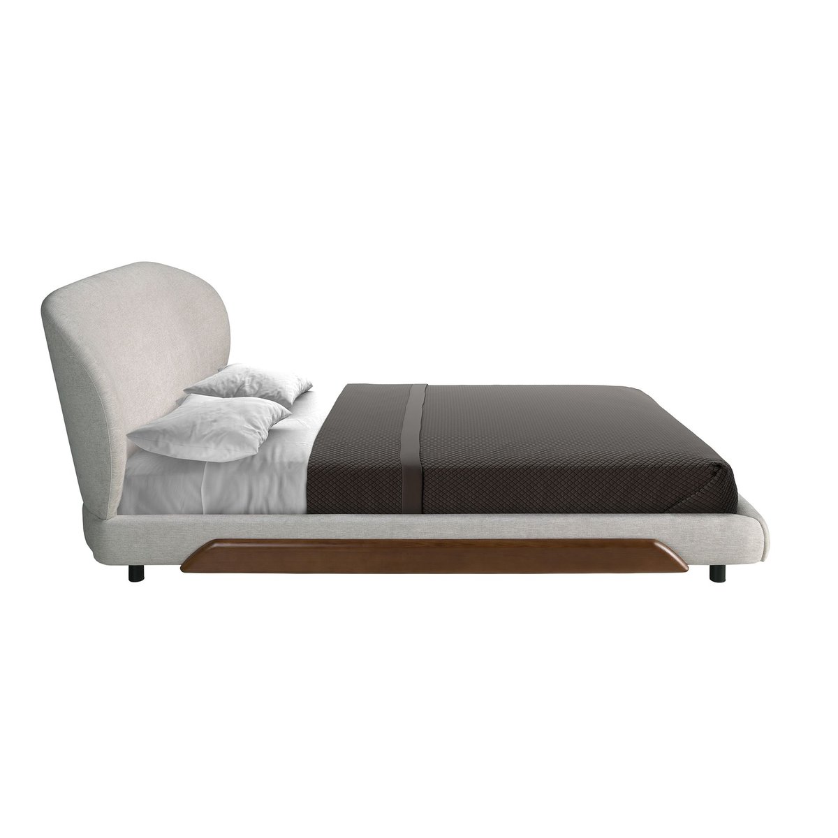 Lit en tissu gris clair | noir, ANGEL CERDA