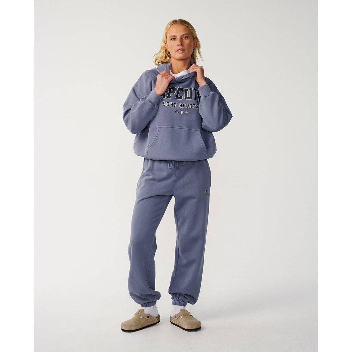 Sweat à capuche VARSITY SPORTS Oversize blue grey, RIP CURL