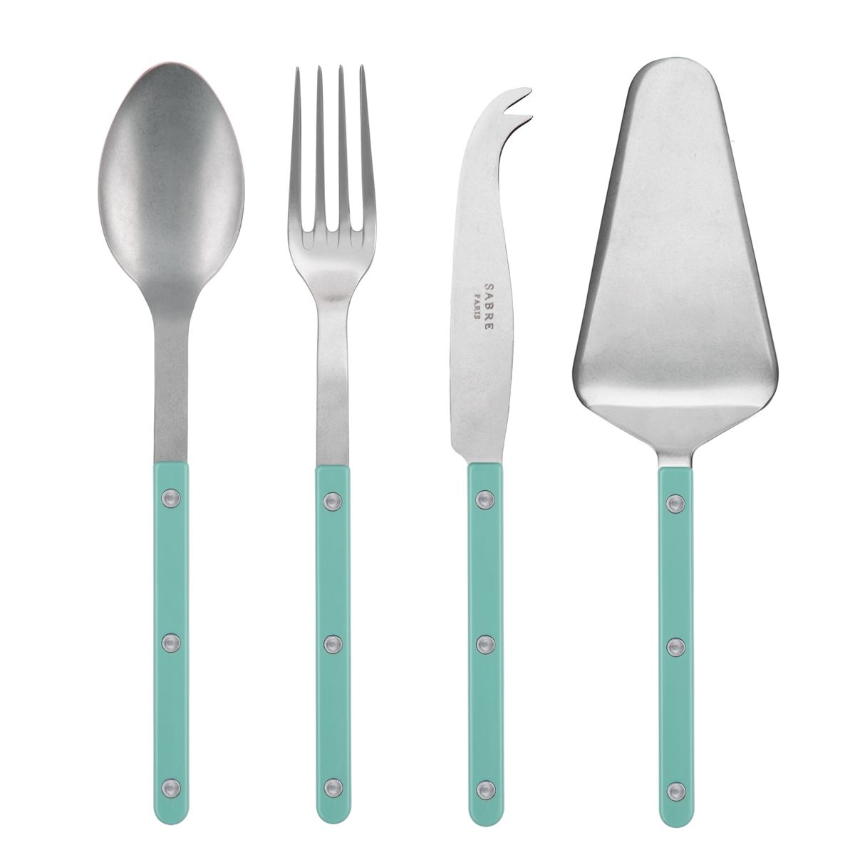 Set Les Essentiels Bistrot - ensemble de 4 couverts de service, Bistrot Vintage vert pastel, SABRE