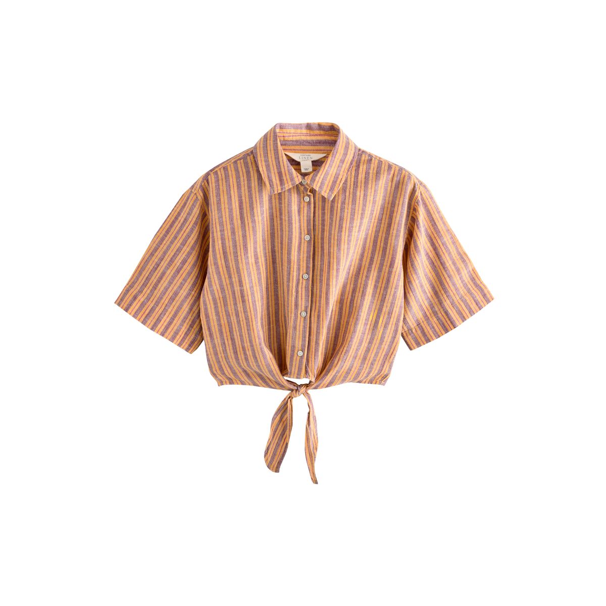 Chemise à manches courtes nouer rayures orange/bordeaux, NEXT