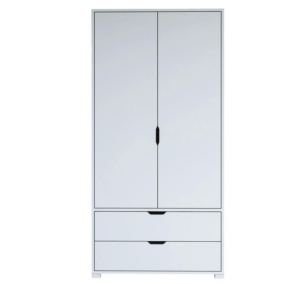 Armoire penderie blanche 2 portes, style moderne BYRON blanc, PIER IMPORT