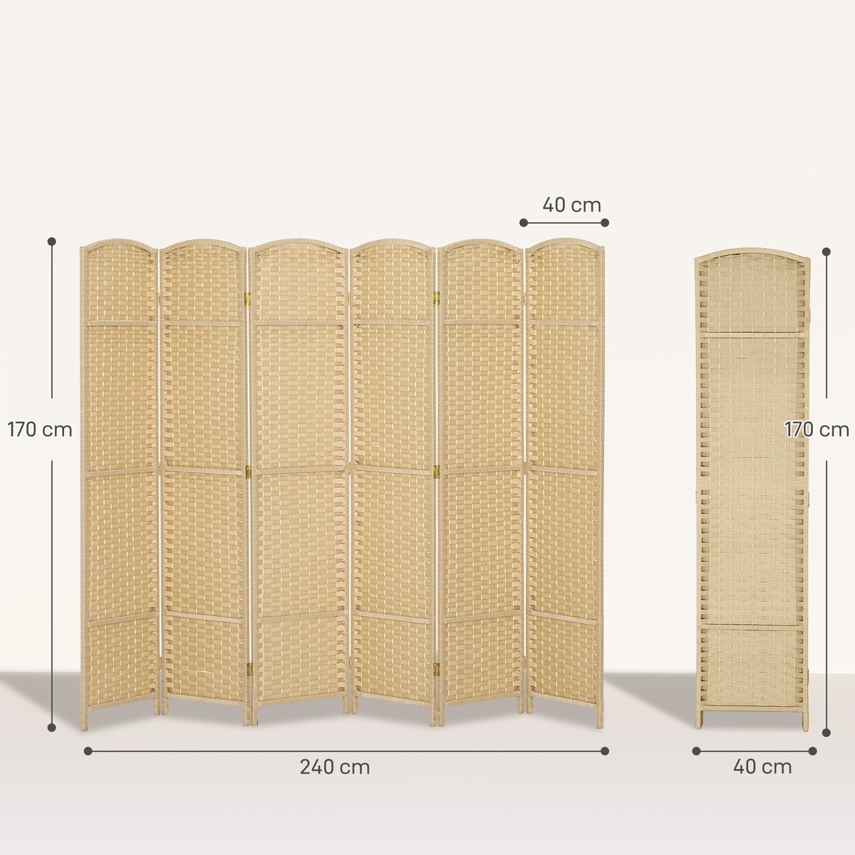 Cloison de séparation Bois de pin Beige beige, HOMCOM
