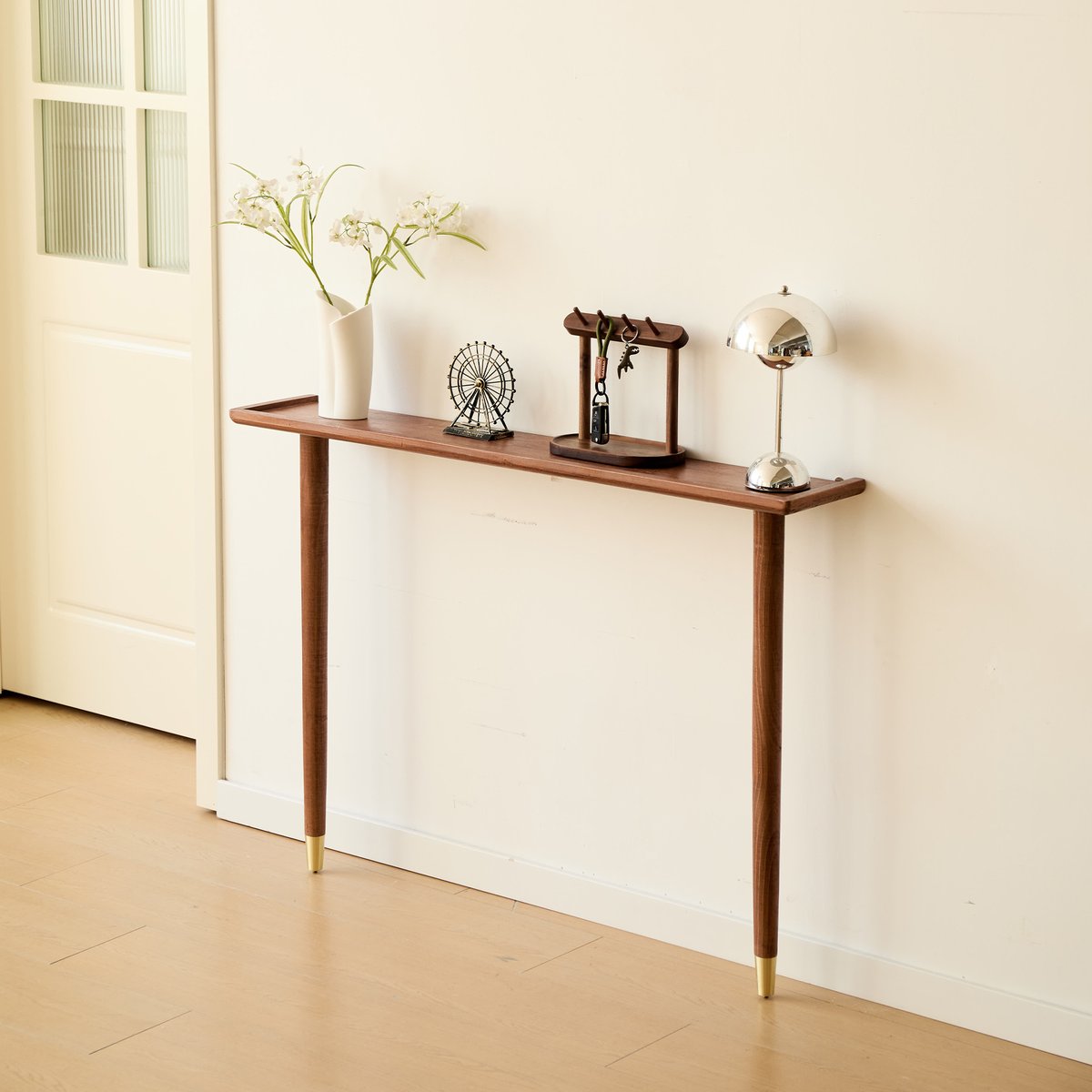 Console table murale en bois de noyer, ALSTA finition noyer, NORDLYS