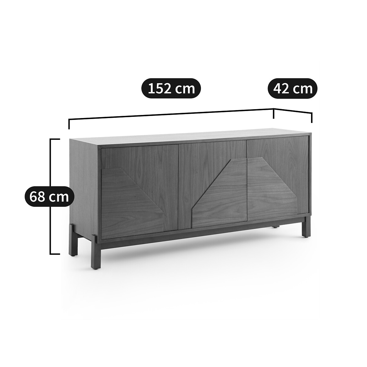Buffet 3 portes, Meol coloris noyer, LA REDOUTE INTERIEURS