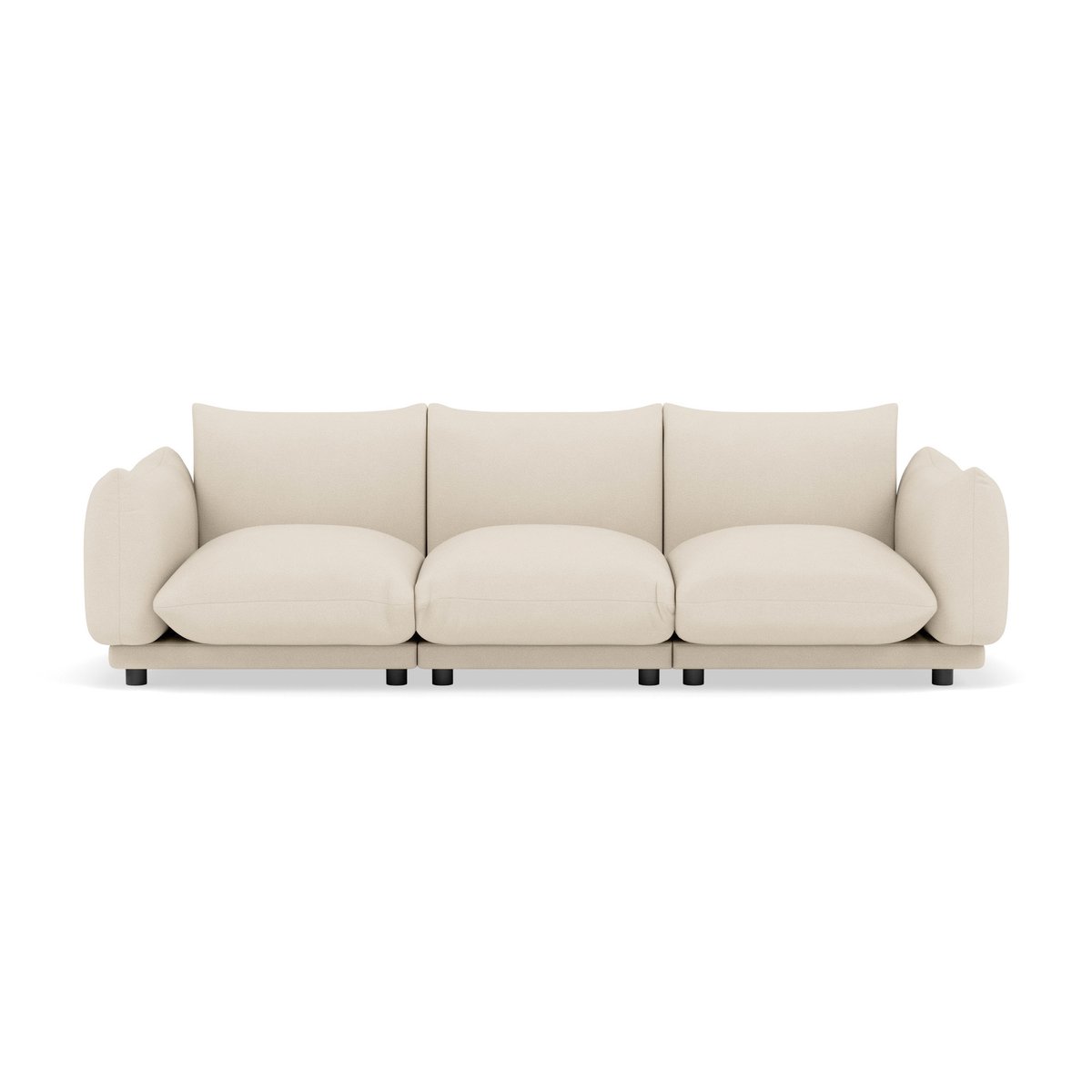 Canapé modulable en velours texturé, JEANNE beige, BEST MOBILIER