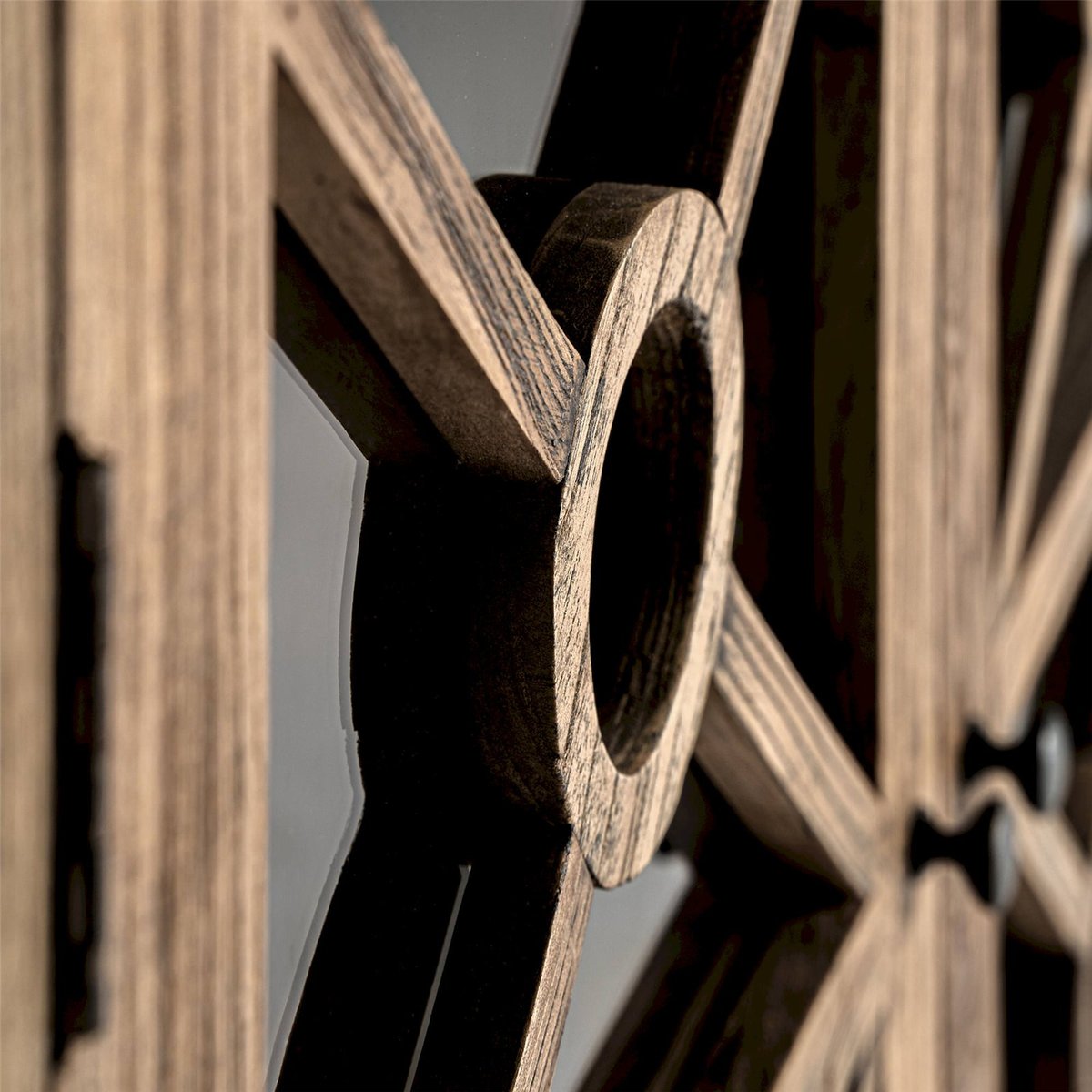 Vitrine contemporaine en bois avec finition marbrée marron bois d'orme marbré, RECOLLECTION