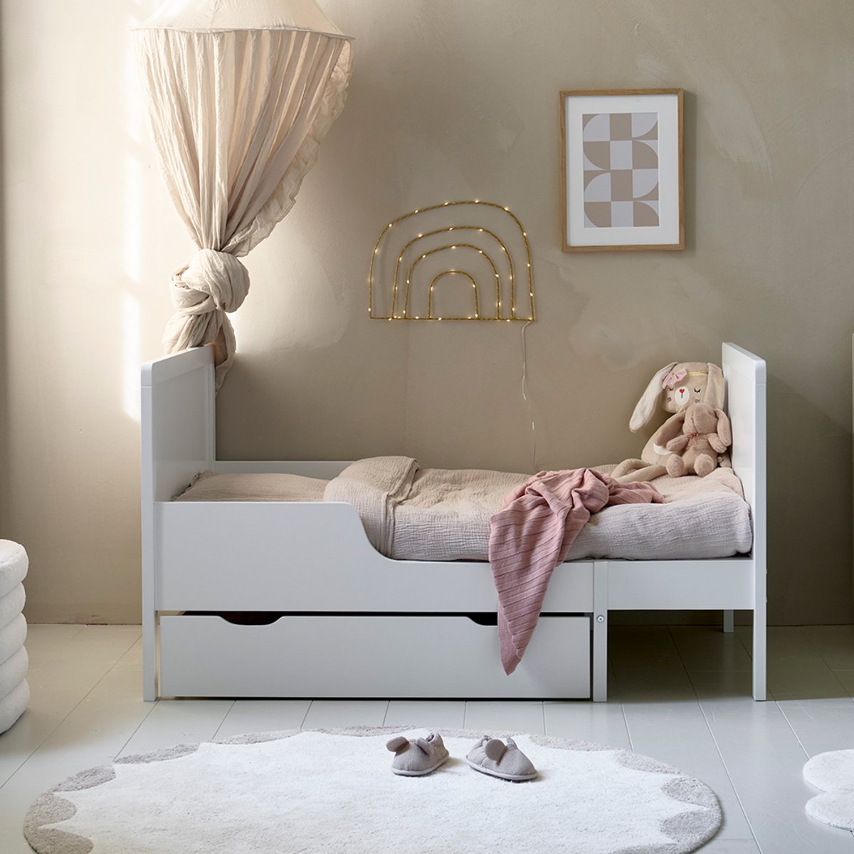 Lit extensible enfant BRUME blanc, PETITE AMELIE