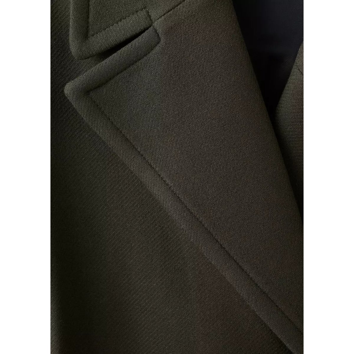 Manteau laine Manteco ceinture kaki, MANGO