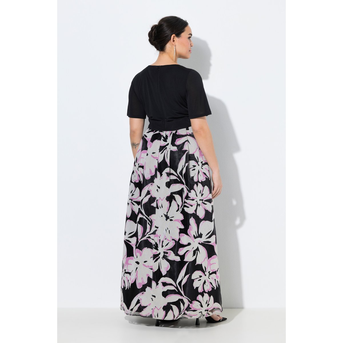 Robe maxi en tissu dévoré noir, ULLA POPKEN