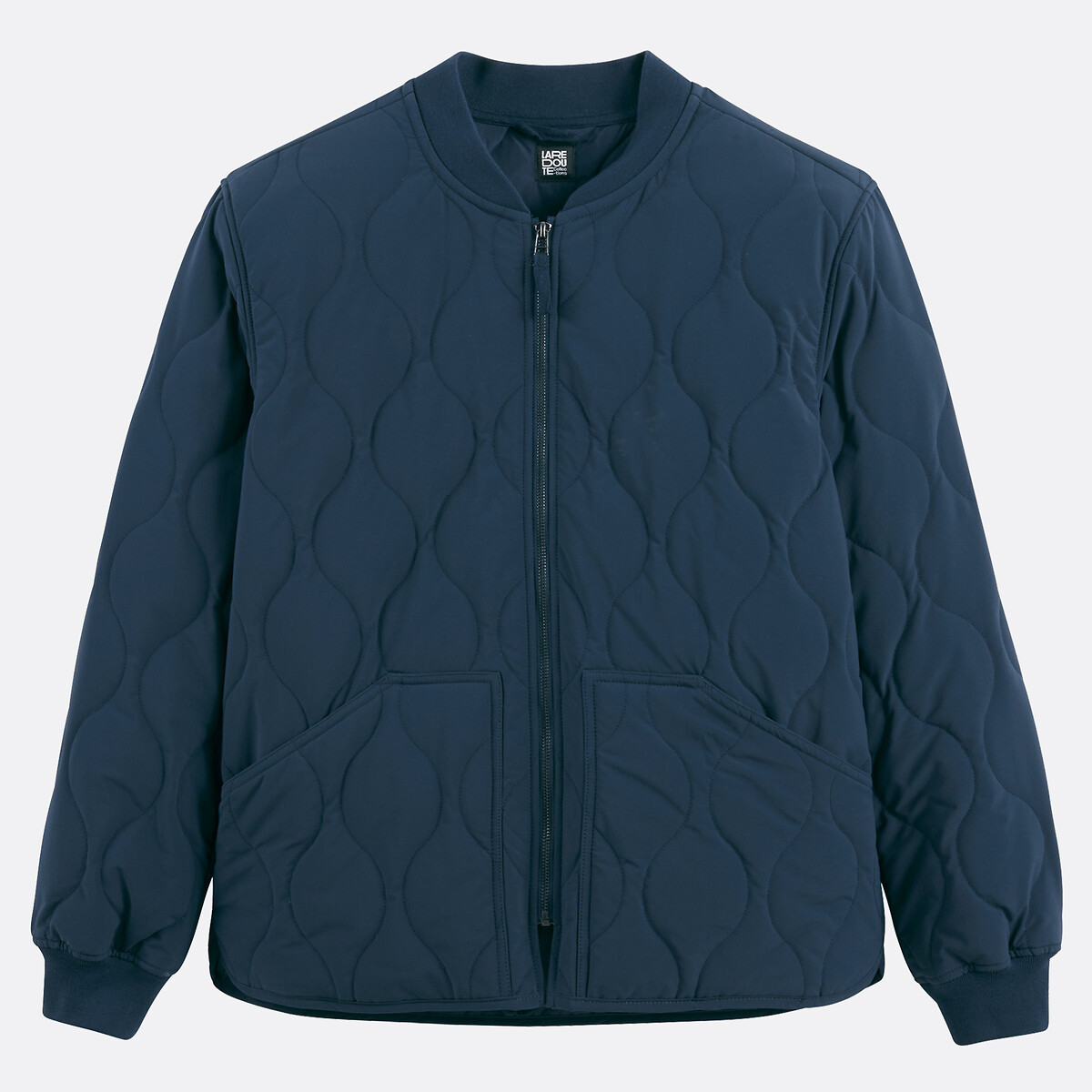 Blouson matelassé manches longues bleu marine, LA REDOUTE COLLECTIONS