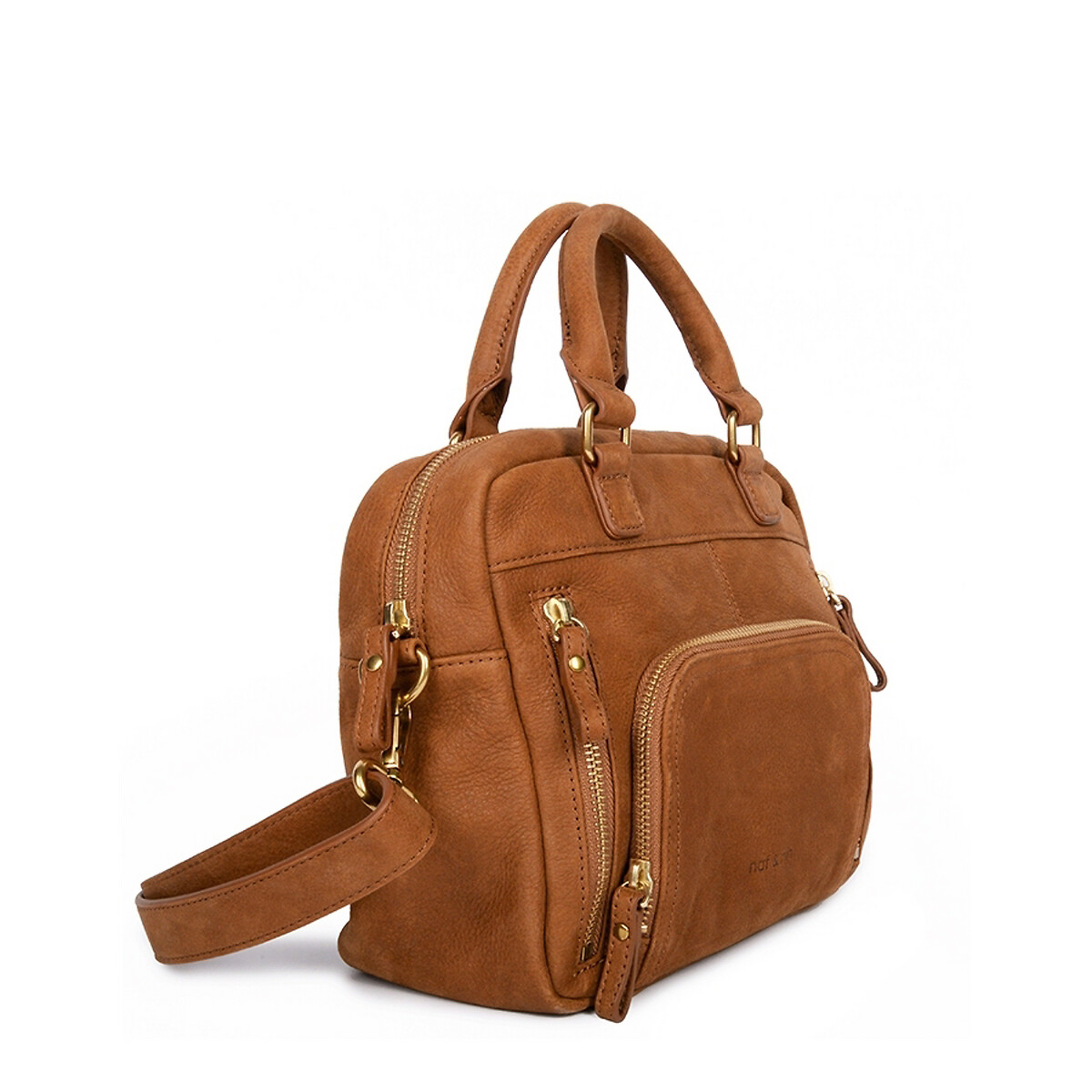 Sac à main en cuir grainé MINI MACY camel, NAT & NIN