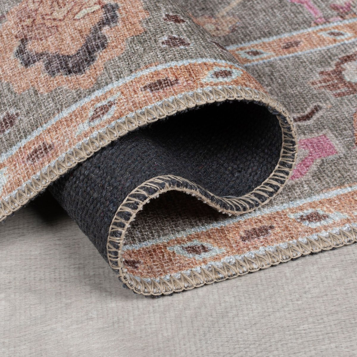 Tapis lavable de couloir UNA FLORAL vert, FLAIR RUGS