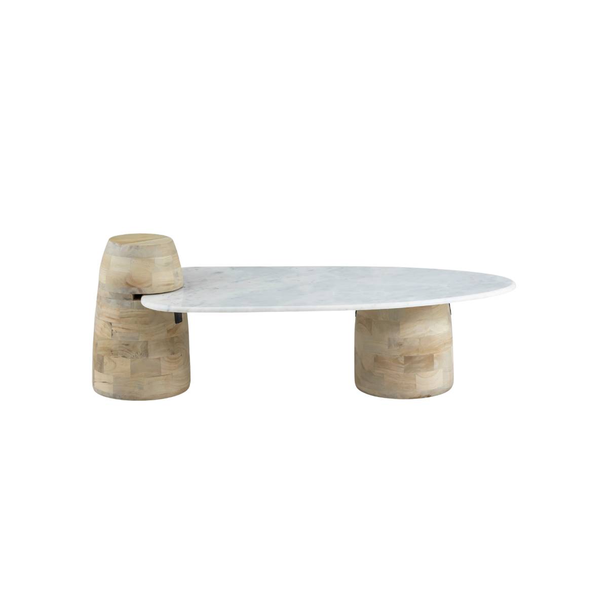 Table basse en bois de manguier MOANA bois clair, MADE IN MEUBLES